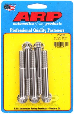 ARP 3/8" UNF x 3.000" UHL With 3/8" Socket Head ARP fasteners 5-Pack Bolt Kit, 12-Point Head S/S AR713-3000 SR