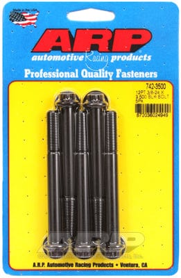ARP 3/8" UNF x 3.500" UHL With 3/8" Socket Head ARP fasteners 5-Pack Bolt Kit, 12-Point Head Black Oxide AR742-3500 SR
