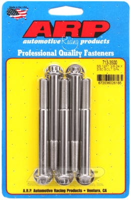 ARP 3/8" UNF x 3.500" UHL With 3/8" Socket Head ARP fasteners 5-Pack Bolt Kit, 12-Point Head S/S AR713-3500 SR