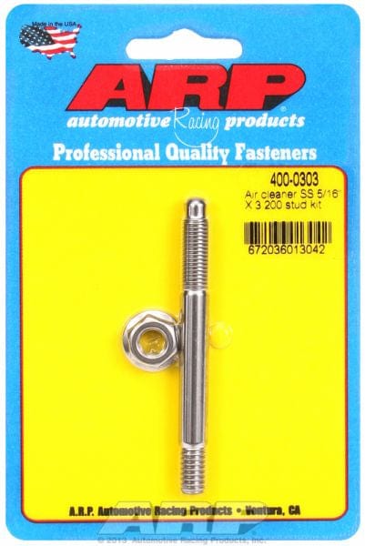 ARP 5/16-18 Thread X 3.200" OAL ARP fasteners S/S Air Cleaner Stud Kit AR400-0303 SR