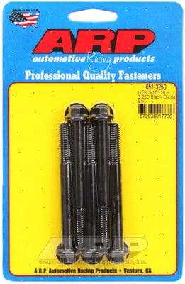 ARP 5/16" UNC x 3.250" UHL With 3/8" Socket Head ARP fasteners 5-Pack Bolt Kit, Hex Head Black Oxide AR651-3250 SR