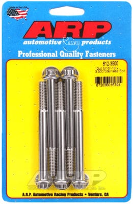 ARP 5/16" UNC x 3.500" UHL With 3/8" Socket Head ARP fasteners 5-Pack Bolt Kit, 12-Point Head S/S AR612-3500 SR