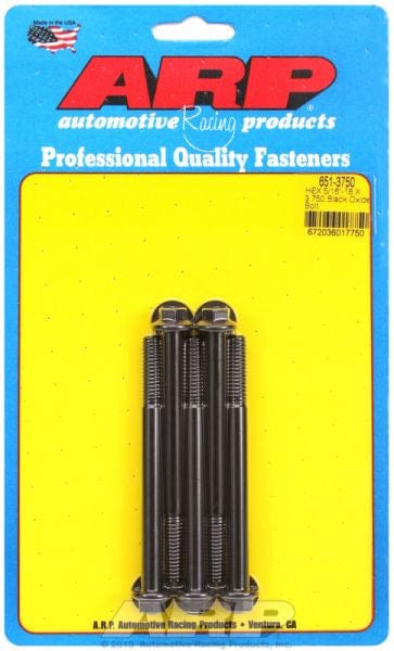 ARP 5/16" UNC x 3.750" UHL With 3/8" Socket Head ARP fasteners 5-Pack Bolt Kit, Hex Head Black Oxide AR651-3750 SR