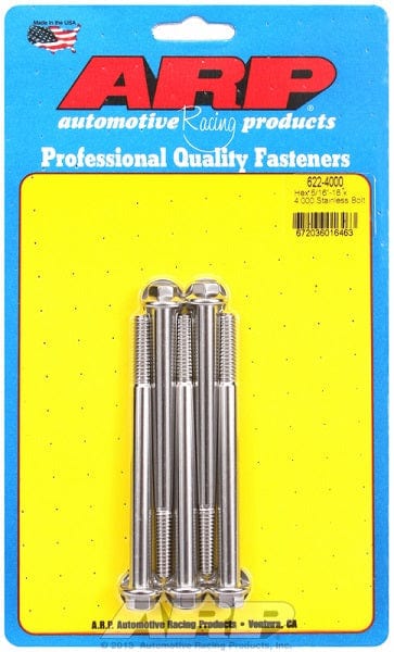 ARP 5/16" UNC x 4.000" UHL With 3/8" Socket ARP fasteners 5-Pack Bolt Kit, Hex Head S/S AR622-4000 SR