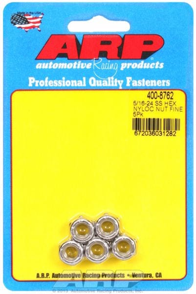 ARP 5/16" UNF Thread (5-Pack) ARP fasteners S/S Hex Nyloc Nuts AR400-8762 SR