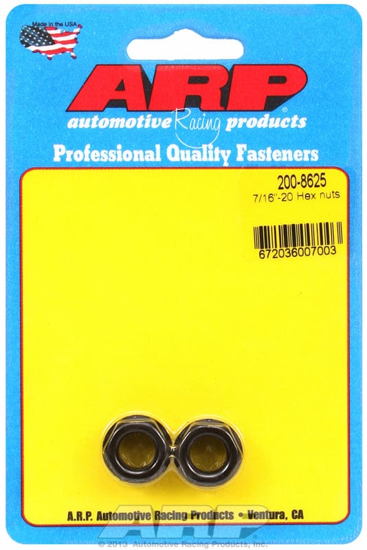 ARP 7/16" UNF Thread x 5/8" Socket (2-Pack) ARP fasteners Hex Nut With Flange, Chrome Moly AR200-8625 SR