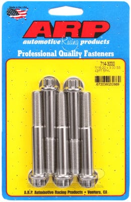 ARP 7/16" UNF x 3.000" UHL With 7/16" Socket Head ARP fasteners 5-Pack Bolt Kit, 12-Point Head S/S AR714-3000 SR