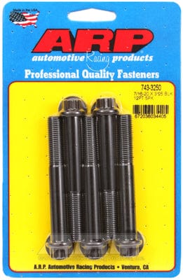 ARP 7/16" UNF x 3.250" UHL With 7/16" Socket Head ARP fasteners 5-Pack Bolt Kit, 12-Point Head Black Oxide AR743-3250 SR