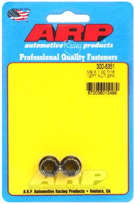 ARP 9mm X 1.00 Thread, 11mm Socket (2-Pack) ARP fasteners 12-Point Nut, Chrome Moly Black Oxide AR300-8351 SR
