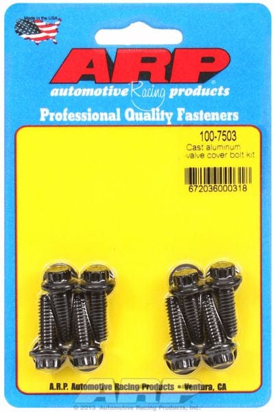 ARP fits Aluminium Covers 1/4-20 Thread x .812" UHL (8-Pack) ARP fasteners Valve Cover Bolt Kit, 12-Point Head Black Oxide AR100-7503 SR