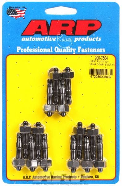 ARP fits Aluminium Valve Covers 1/4-20 Thread x 1.500" OAL (14-Pack) ARP fasteners Valve Cover Stud Kit, Hex Nut Black Oxide AR200-7604 SR