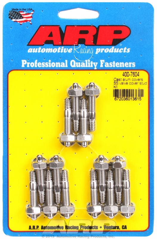 ARP fits Aluminium Valve Covers 1/4-20 Thread x 1.500" OAL (14-Pack) ARP fasteners Valve Cover Stud Kit, Hex Nut S/S AR400-7604 SR