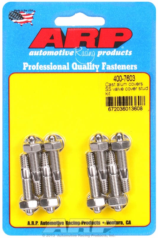ARP fits Aluminium Valve Covers 1/4-20 Thread x 1.500" OAL (8-Pack) ARP fasteners Valve Cover Stud Kit, Hex Nut S/S AR400-7603 SR