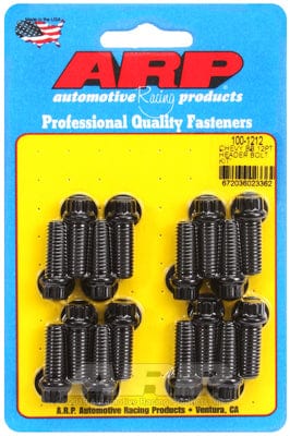 ARP fits BB Chev 3/8" Thread X 1.000" UHL (16 Pack) ARP fasteners Exhaust Header Bolt Kit, 12-Point Black Oxide AR100-1212 SR