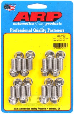 ARP fits BB Chev 3/8" X .750" UHL (16 Pack) ARP fasteners Exhaust Header Bolt Kit, Hex Head S/S AR400-1102 SR