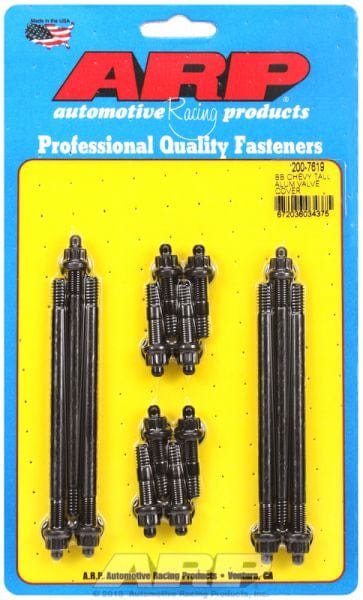 ARP fits BB Chev Aluminium Valve Covers 1/4-20 Thread x 1.500"/4.500" OAL ARP fasteners Valve Cover Stud Kit, 12-Point Nut Black Oxide AR200-7619 SR