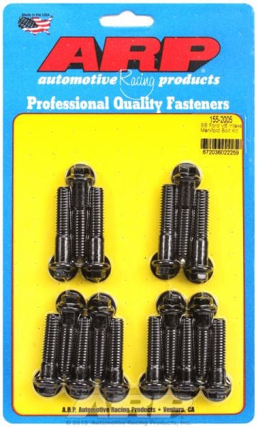 ARP fits BB Ford 429-460 ARP fasteners Intake Manifold Bolts, Black Oxide Hex Head AR155-2005 SR