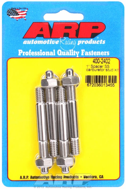 ARP fits Carburettor With 1" Spacer 5/16" Thread x 2.700" OAL (4-Piece) ARP fasteners Carburettor Stud Kit, Hex Nut S/S AR400-2402 SR