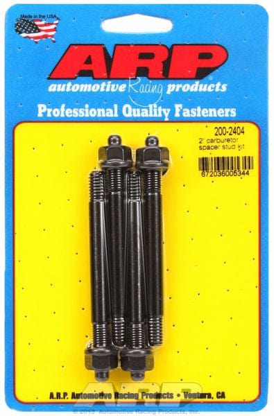ARP fits Carburettor With 2" Spacer 5/16" Thread x 3.700" OAL (4-Piece) ARP fasteners Carburettor Stud Kit, Hex Nut Black Oxide AR200-2404 SR