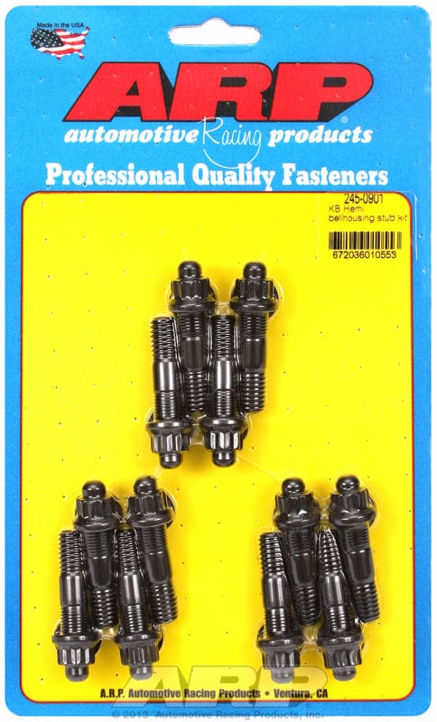 ARP fits Chev, Chrysler KB Hemi, 3/8" Thread x 2.000" OAL ARP fasteners Bellhousing Stud Kit, 12-Point Black Oxide AR245-0901 SR