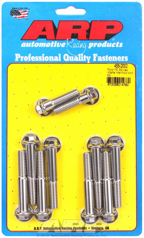ARP fits FE Ford 390-428 ARP fasteners Intake Manifold Bolt Kit, Hex Head S/S AR455-2002 SR