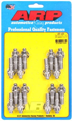 ARP fits Ford 3/8" Thread x 1.670" OAL (16 Piece) ARP fasteners Exhaust Header Stud Kit, 12-Point S/S AR400-1404 SR