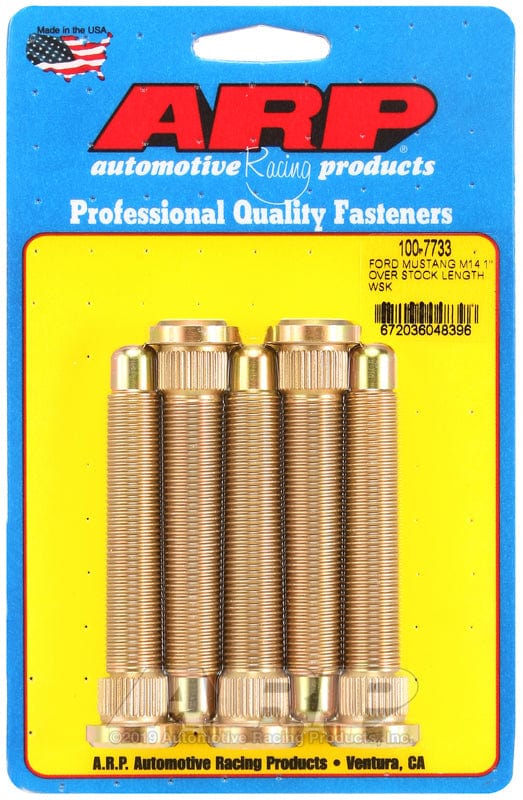 ARP fits Ford Mustang.1.000" Over Stock Length, M14 x 1.50 (5 Pack) ARP fasteners Competition Wheel Studs AR100-7733 SR
