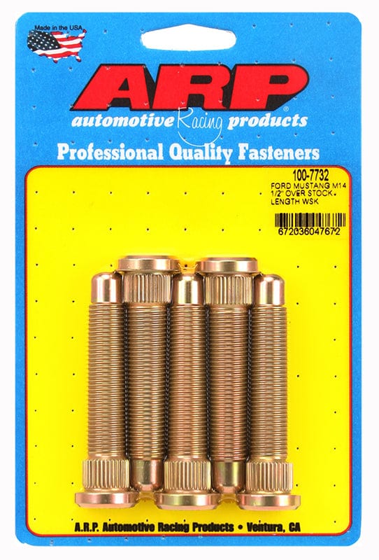 ARP fits Ford Mustang.500" Over Stock Length, M14 x 1.50 (5 Pack) ARP fasteners Competition Wheel Studs AR100-7732 SR