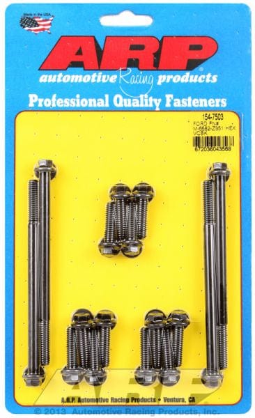 ARP fits Ford Racing Covers M-6582-Z351 1/4-20 Thread x 1.000/4.500" UHL ARP fasteners Valve Cover Bolt Kit, Hex Head Black Oxide AR154-7503 SR