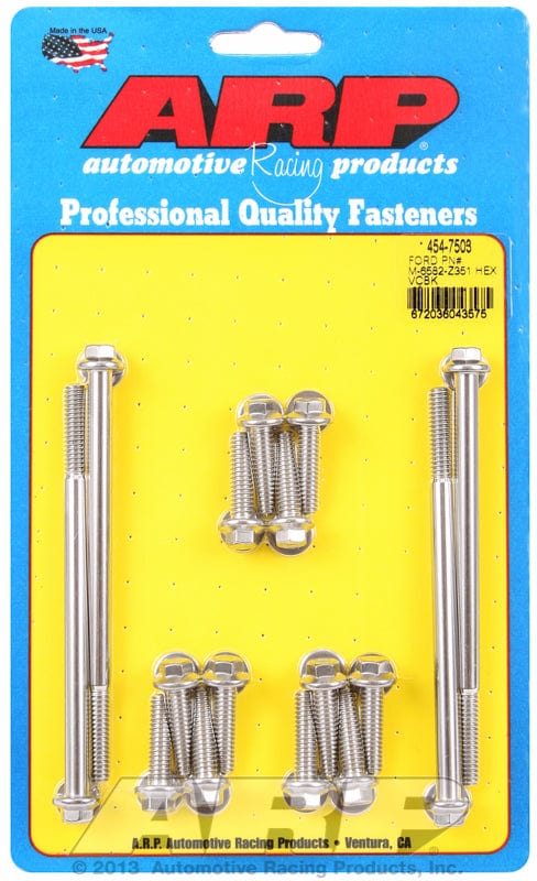 ARP fits Ford Racing Covers M-6582-Z351 1/4-20 Thread x 1.000/4.500" UHL ARP fasteners Valve Cover Bolt Kit, Hex Nut S/S AR454-7503 SR