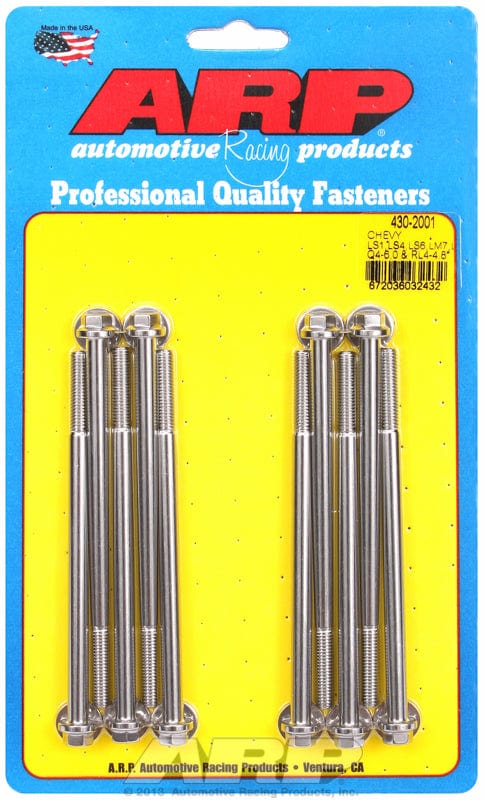 ARP fits GM LS1, LS4, LS6, 4.8L-RL4, 5.3L-LM7, 6.0L-LQ4 ARP fasteners Intake Manifold Bolt Kit, Hex Head S/S AR430-2001 SR
