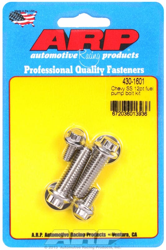 ARP fits SB/BB Chev ARP fasteners Fuel Pump Bolt Kit, 12-Point Head S/S AR430-1601 SR