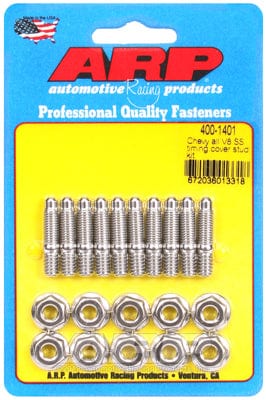 ARP fits SB/BB Chev ARP fasteners Timing Cover Stud Kit, Hex Nut S/S AR400-1401 SR