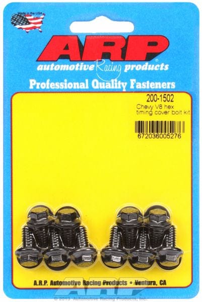 ARP fits SB/BB Chev & V6 ARP fasteners Timing Cover Bolt Kit, Hex Head Black Oxide AR200-1502 SR