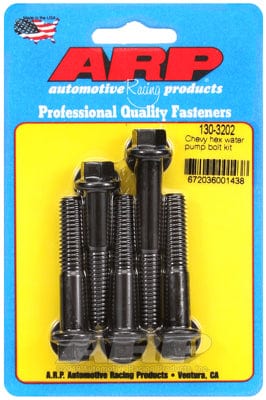 ARP fits SB/BB Chev With Long Water Pump ARP fasteners Water Pump Bolt Kit, Hex Head Black Oxide AR130-3202 SR