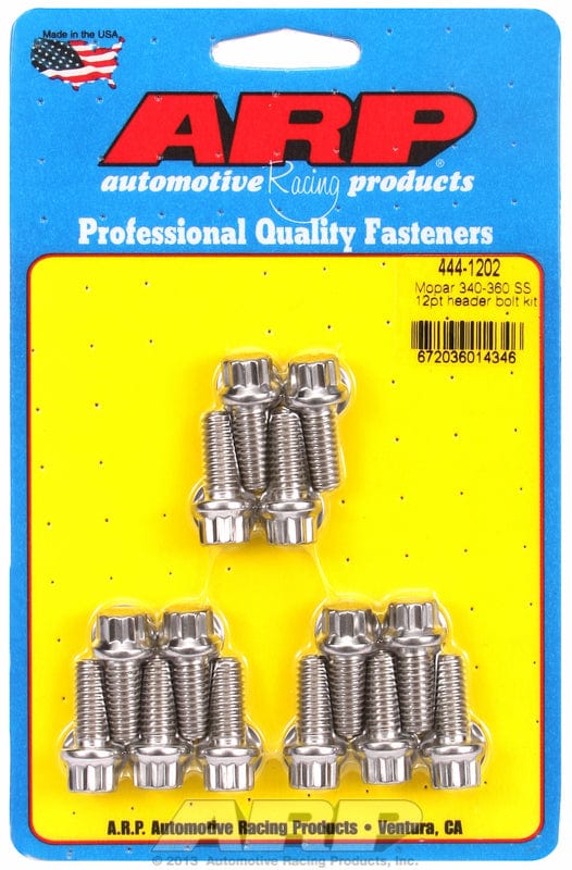 ARP fits SB/BB Chrysler 5/16" Thread X .750" UHL (14 Pack) ARP fasteners Exhaust Header Bolt Kit, 12-Point S/S AR444-1202 SR