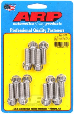 ARP fits SB Chev 3/8" X 1.000" UHL (12 Pack) ARP fasteners Exhaust Header Bolt Kit, 12-Point S/S AR400-1211 SR
