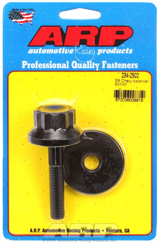 ARP fits SB Chev 7/16-20 Thread x 2.470" UHL, 1-1/16" Socket ARP fasteners Harmonic Balancer Bolt, 12-Point Black Oxide AR234-2502 SR