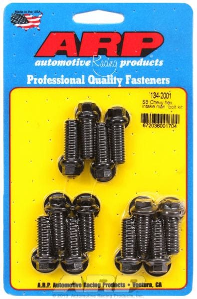 ARP fits SB Chev ARP fasteners Intake Manifold Bolt Kit, Hex Head Black Oxide AR134-2001 SR