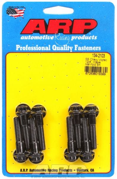 ARP fits SB Chev Vortec 305-350 ARP fasteners Intake Manifold Bolt Set, 12-Point Head Black Oxide AR134-2103 SR