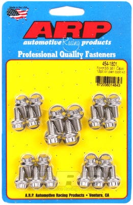 ARP fits SB Ford 283-302-351 Windsor & 302-351 Cleveland ARP fasteners Oil Pan Bolt Kit, 12-Point S/S AR454-1801 SR