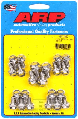 ARP fits SB Ford 283-302-351 Windsor & 302-351 Cleveland ARP fasteners Oil Pan Bolt Kit, Hex Head S/S AR454-1802 SR