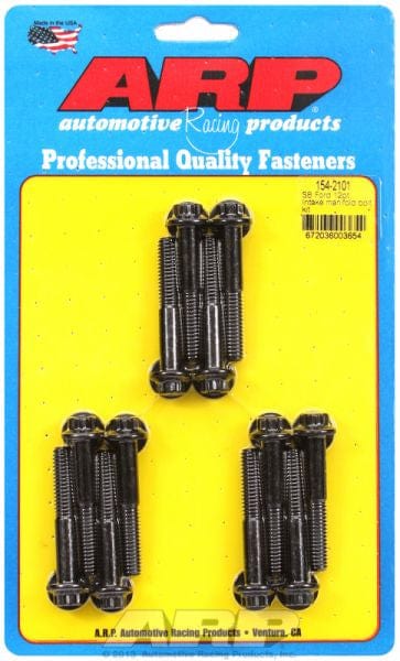 ARP fits SB Ford 283-302-351 Windsor (Uses 3/8" Socket) ARP fasteners Intake Manifold Bolt Kit, 12-Point Head Black Oxide AR154-2101 SR