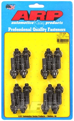 ARP fits SB Ford 3/8" X 1.670" OAL (16 Pack) ARP fasteners Exhaust Header Stud Kit, 12-Point Nut Black Oxide AR100-1404 SR