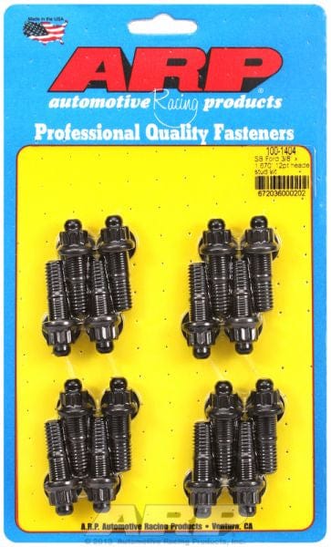 ARP fits SB Ford 3/8" X 1.670" OAL (16 Pack) ARP fasteners Exhaust Header Stud Kit, 12-Point Nut Black Oxide AR100-1404 SR