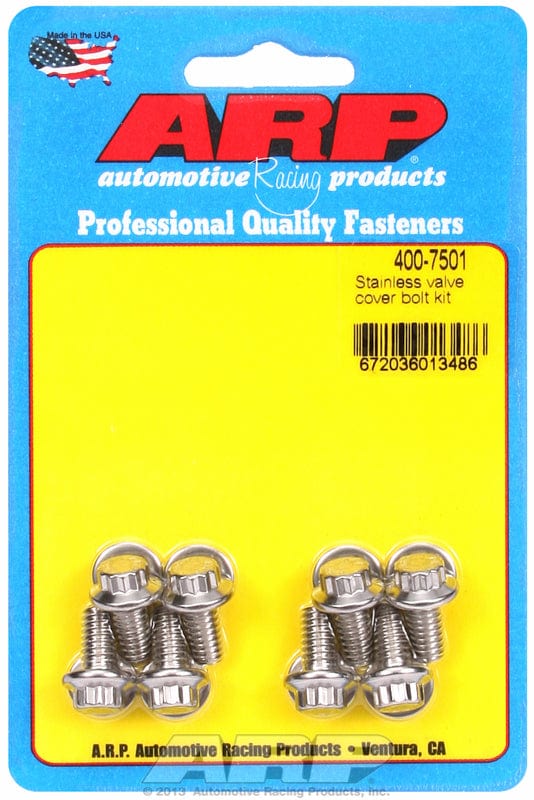 ARP fits Stamped Steel Valve Covers 1/4-20 Thread x .515" UHL (8-Pack) ARP fasteners Valve Cover Bolt Kit, 12-Point Head S/S AR400-7501 SR