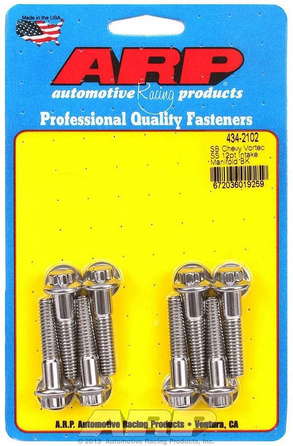 ARP Suit GM LS Series with Edlelbrock Intake ARP fasteners Intake Manifold Bolt Kit, 12-Point Stainless AR430-2102 SR