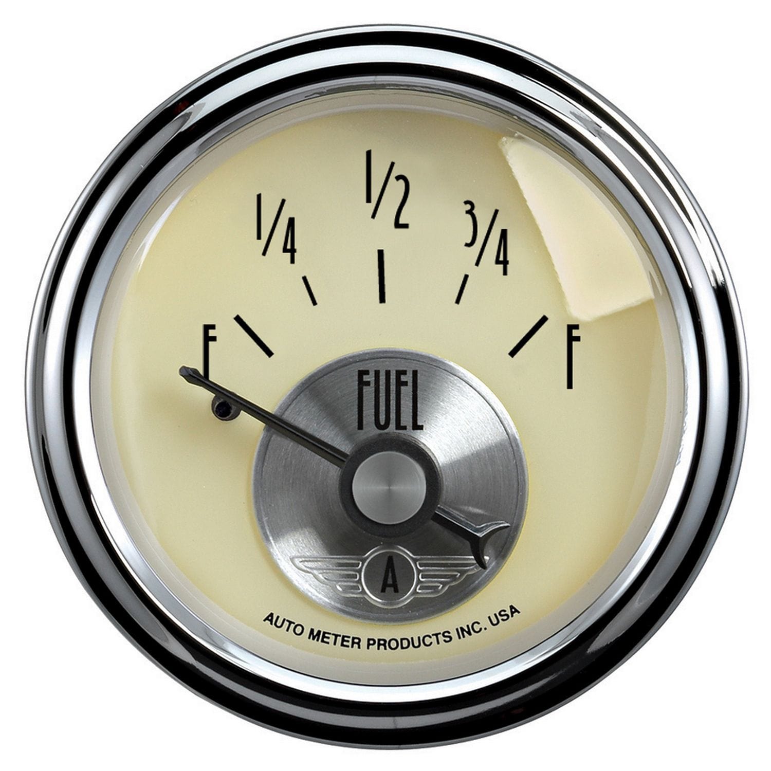 AUTOMETER 2-1/16", 240 ohms Empty/33 ohms Full, Short Sweep Electric Auto Meter Antique Ivory Fuel Level Gauge AU2017 SR