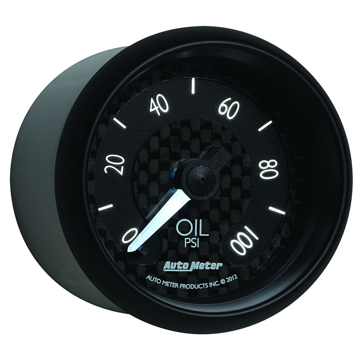 AUTOMETER 2-1/16", Black Carbon Fiber Dial, Full Sweep Electrical, 0-100 psi Auto Meter GT Series Oil Pressure Gauge AU8053 SR