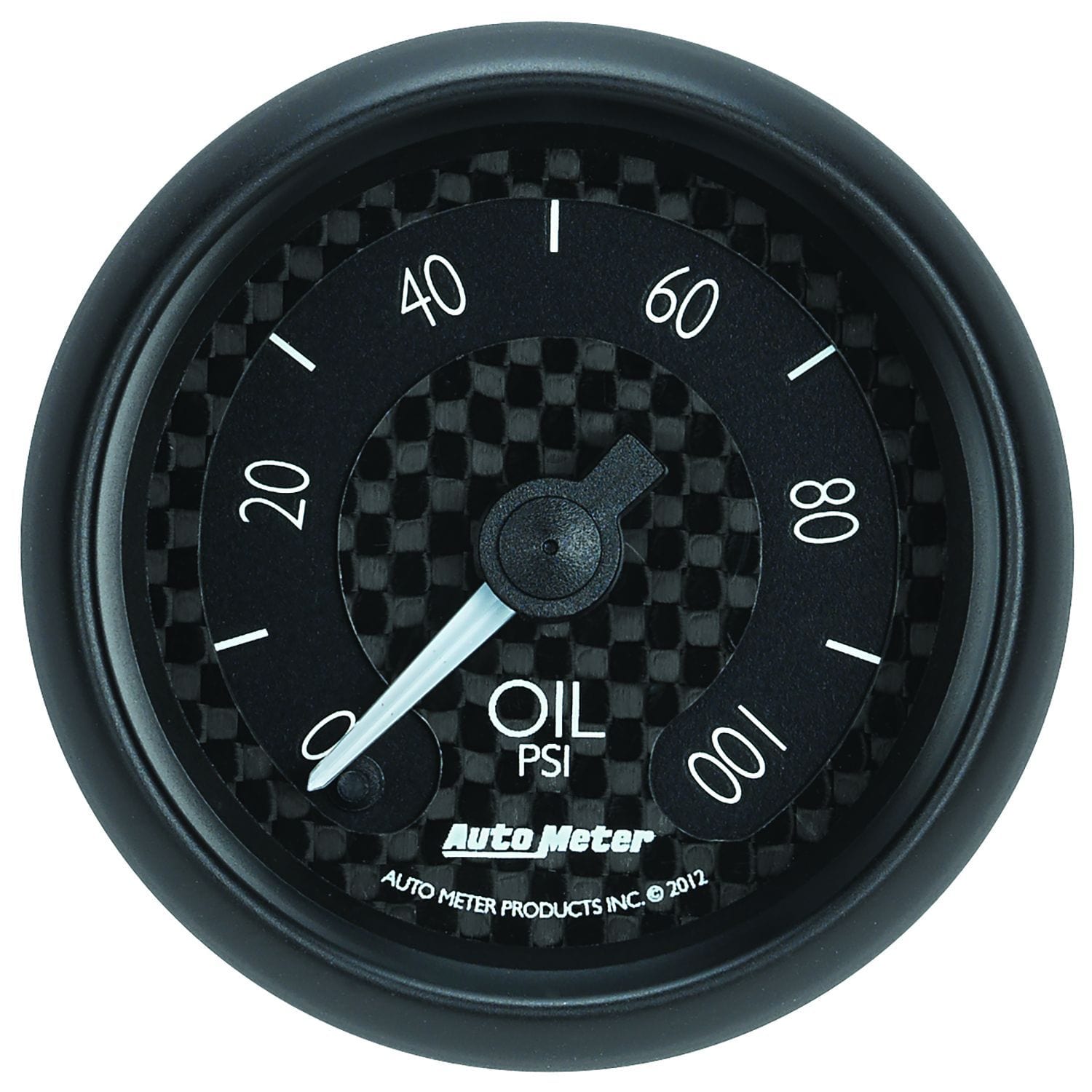 AUTOMETER 2-1/16", Black Carbon Fiber Dial, Full Sweep Electrical, 0-100 psi Auto Meter GT Series Oil Pressure Gauge AU8053 SR